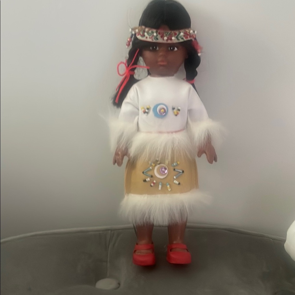Ethnic Doll with Red Shoes and White Outfit